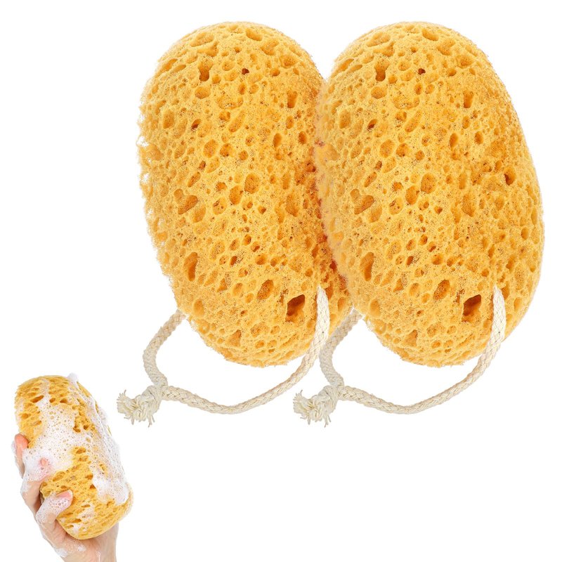Kfhensomr 2pcs Body Sponges for Shower Soft Exfoliating Sea Sponges for Shower Face Body Wash Sponge Scrubber Puff Foam Loofah for Women Men Sensitive Dry Skin Bathing Gentle & Deep Cleansing