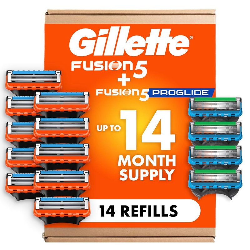 Gillette Fusion5 ProGlide Razor Refills - 10 Count + Shield Refills - 14 Total Blades for Men