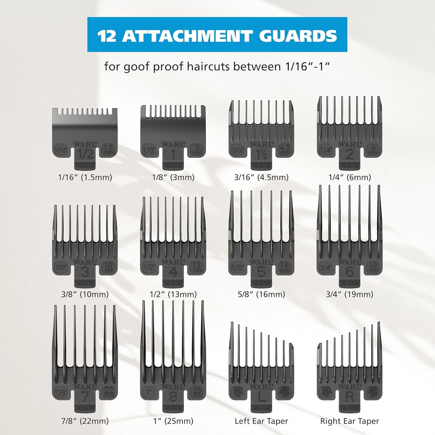 Wahl Hair Clippers - Cordless Rechargeable Precision Blades for Men | Snap-N-Lock Guards, Model 3031656