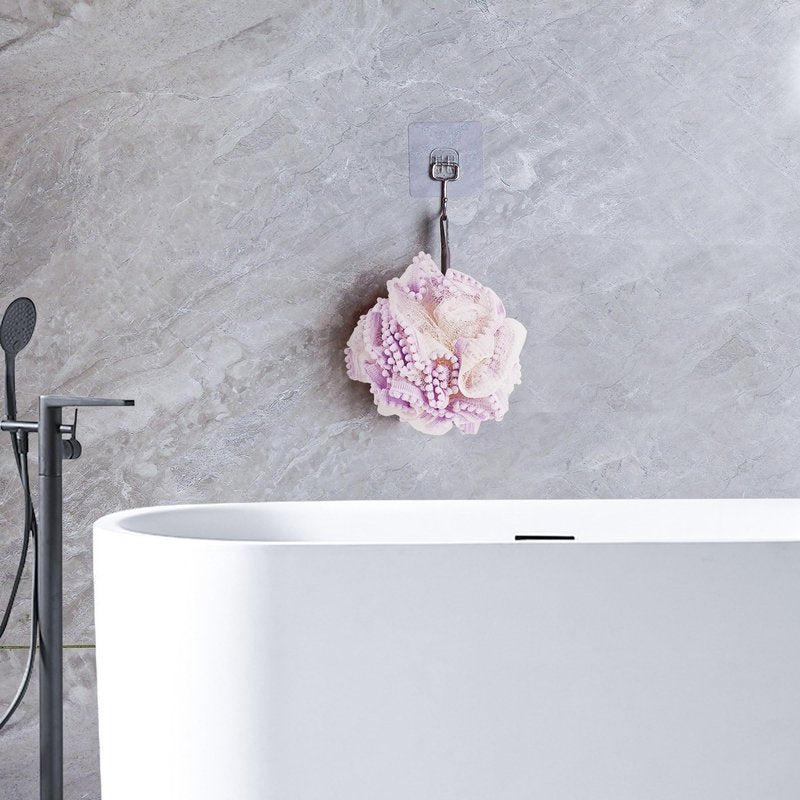 Biiange Loofah, Shower Bath Spong, Soft Shower Loofahs Balls, Globose lace Shower Ball, for Body Wash Scrubber Cleaning Loofah Bathroom Accessories (2Pcs) (Purple)