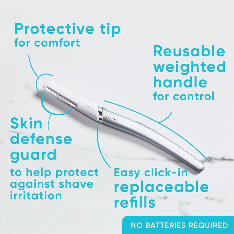 Gillette Venus Facial Razor - Exfoliating Dermaplaning Tool for Smooth Skin | 5 Replaceable Blade Refills