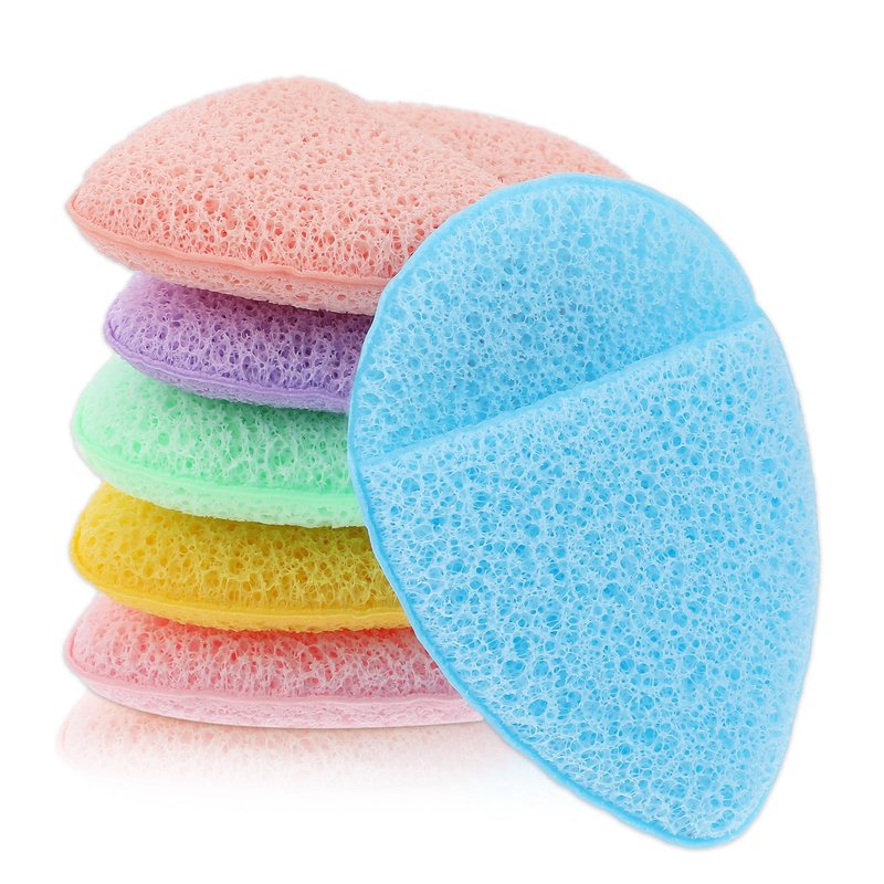 6 PCS Face Sponges for Cleansing and Exfoliating Facial Sponges for Washing Face Cleansing Puff Colorful Reusable Makeup Remover Exfoliating Pads for Daily Clean