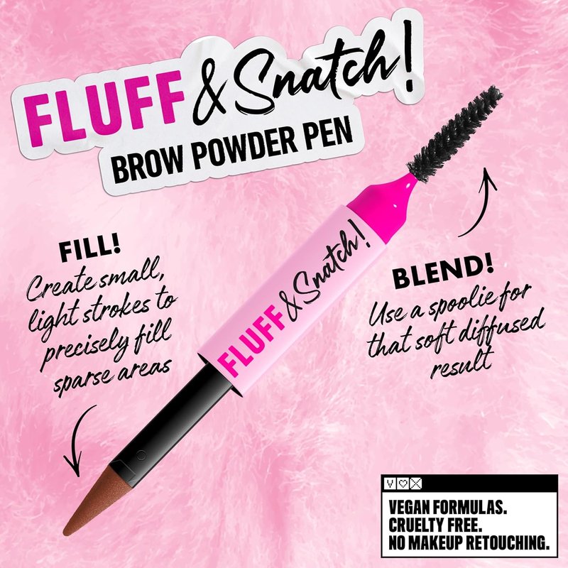 NYX Fluff & Snatch Brow Powder Pen | Cream To Powder Eyebrow Pen For Soft, Defined Brows - Auburn