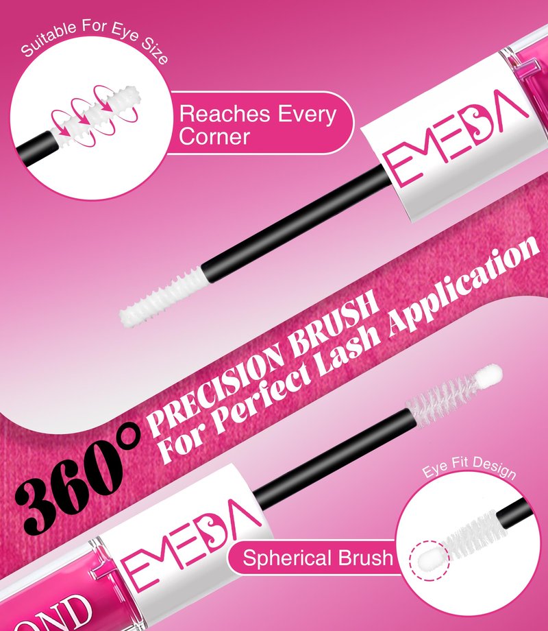 EMEDA Clear Lash Bond and Seal, Lash Glue for Eyelash Clusters, 72H Waterproof Cluster Glue, No White Residue Bond and Seal for DIY Individual & Cluster Lashes Extensions (6ml+6ml)