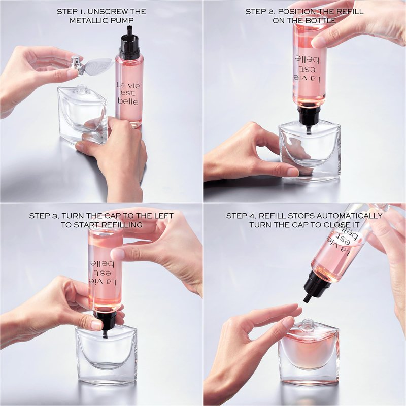 Lancôme La Vie Est Belle Eau de Parfum - Long Lasting Fragrance with Notes of Iris, Earthy Patchouli, Warm Vanilla & Spun Sugar - Floral & Sweet Women's Perfume, 3.4 Fl Oz Refill