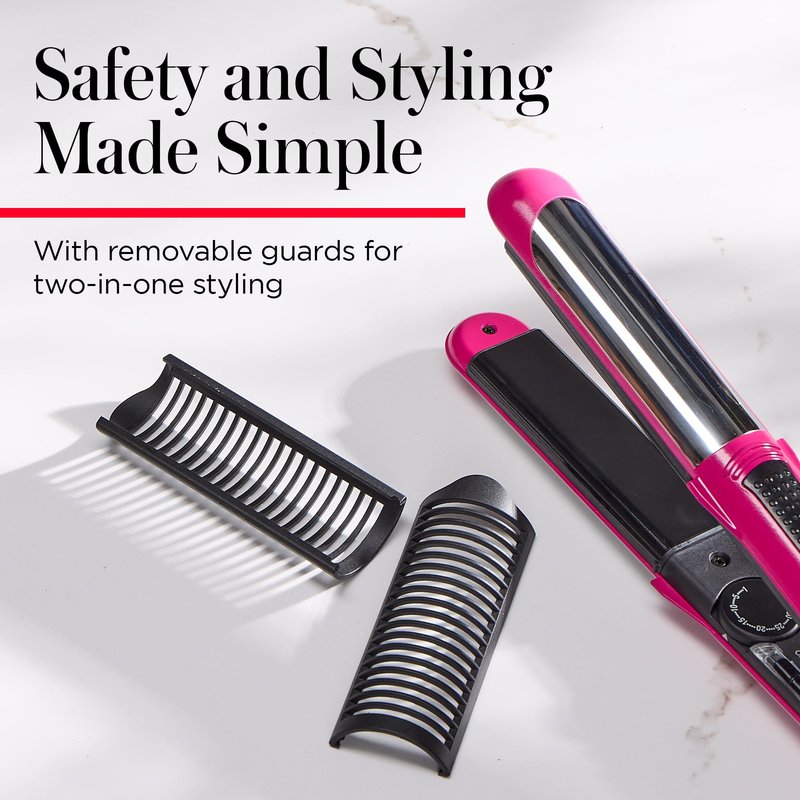 REVLON Perfect Match Flat Iron, 2 in 1 Styling Tool for Straightening and Curling, 1 Inch Ceramic Plates, Triple Oil Infused, Adjustable Heat Settings, Dual Voltage