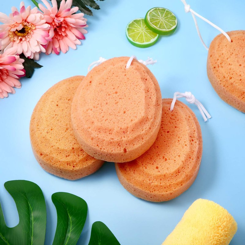4 Pieces Soft Bath Sponge Exfoliating Shower Foam Body Sponge Exfoliating Soothing Sponge for Bathroom Supply