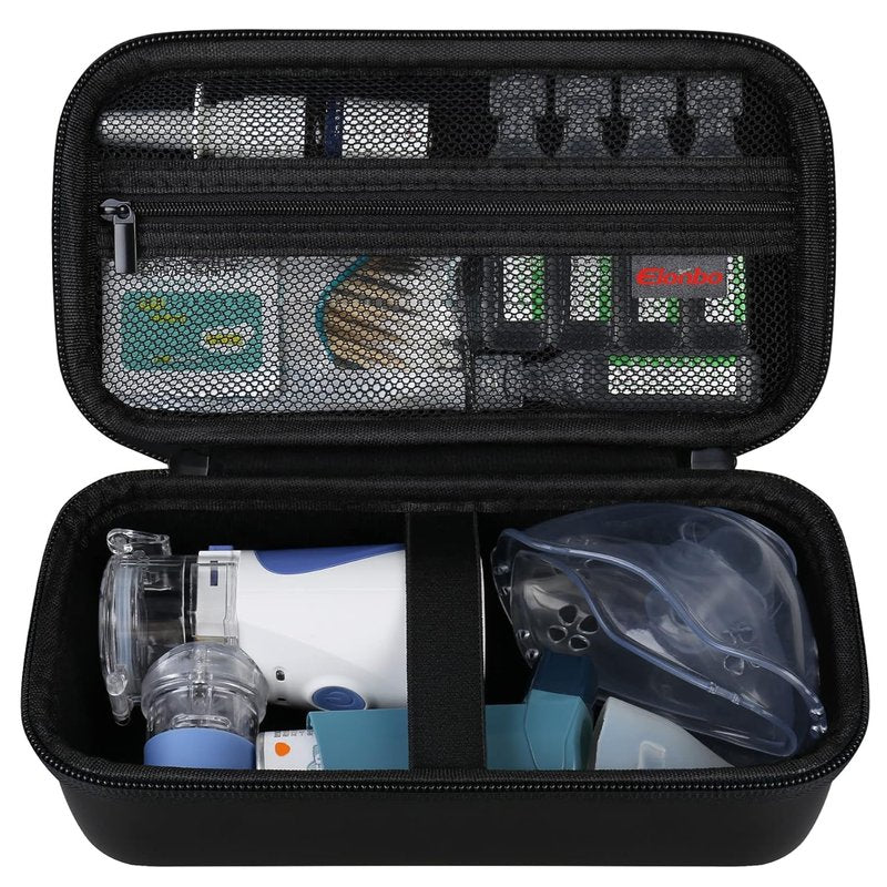 Portable Inhaler Nebulizer Carrying Case - Travel Bag for Adults & Kids | Black