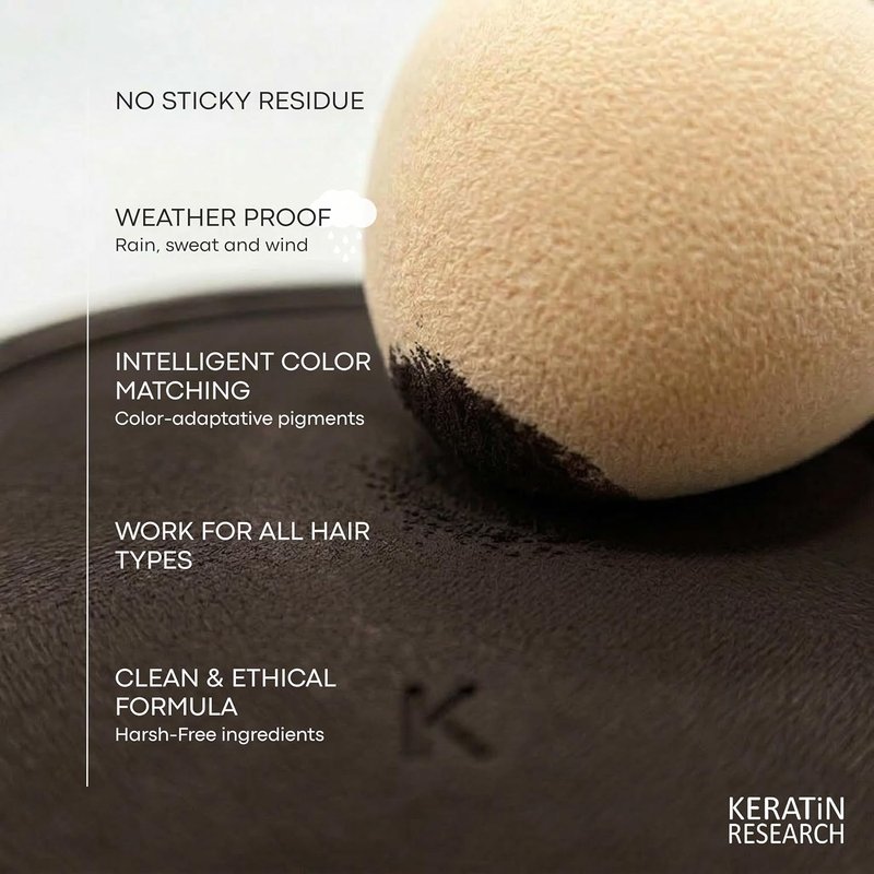 Keratina Hairline Filler - Unisex Mineral Powder for Hair Loss Concealment | Dark Ash Brown, XL Size