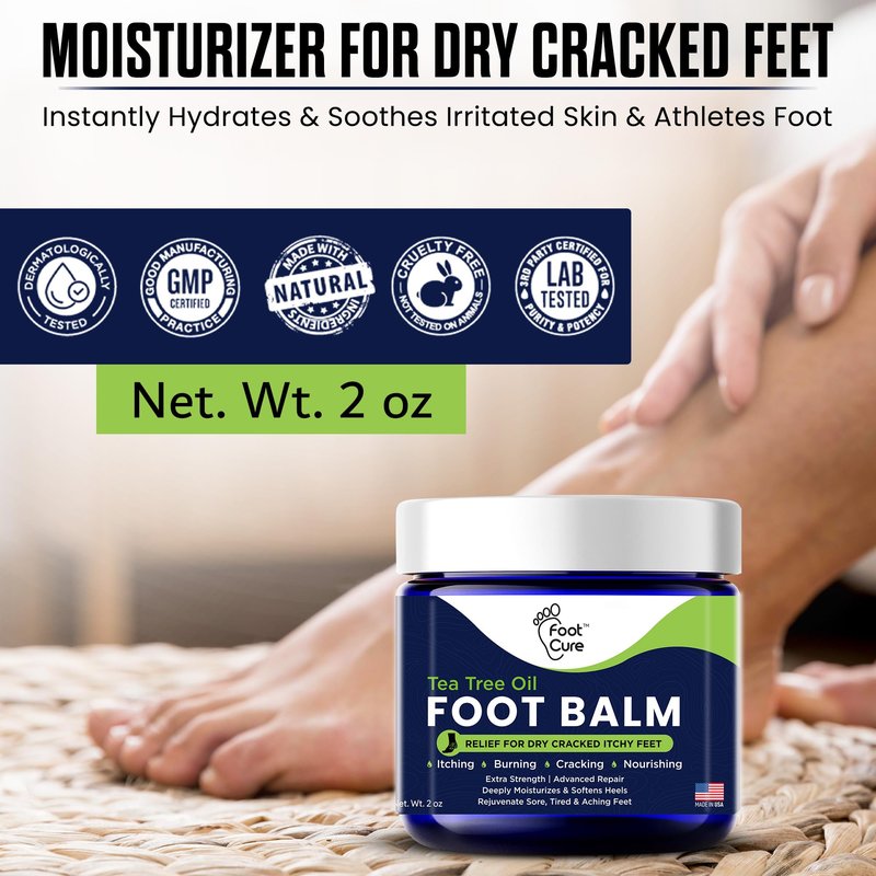 Antifungal Cream - For Itchy Feet and Skin Fungus Relief - Extra Strength Treatment for Athlete’s Foot, Ringworm, and Jock Itch. Moisturizer for Dry Cracked Feet infused with Tea Tree Oil Made in USA