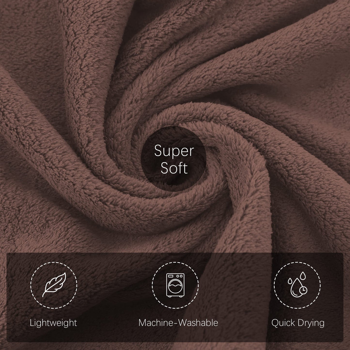 TENSTARS Silk Hemming Hand Towels for Bathroom - Quick Drying - Ultra Soft Microfiber Absorbent Towel for Bath Fitness, Gym, Shower, Hotel, and Spa - 16x28 Inch | Set of 6, Wood Brown