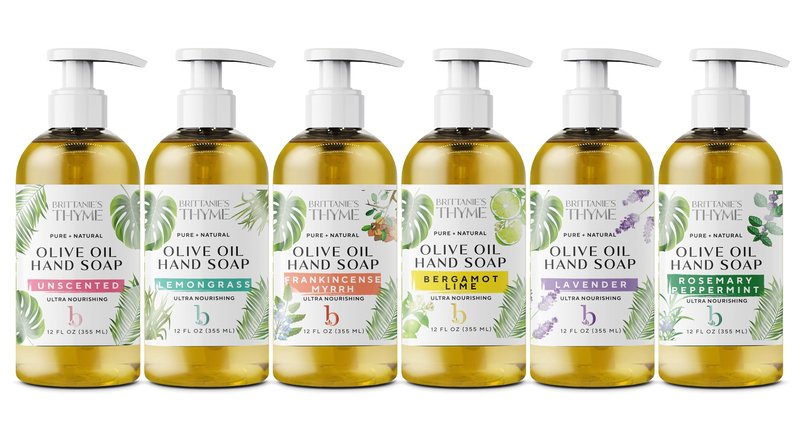 Brittanie’s Pure Castile Liquid Hand Soap Refill, Bergamot | Lavender | Lemongrass, 12 Ounce Pack of 3 | Dish Soap, Hair & Body, Home, Gentle & Pure, Natural Luxurious Oils, Vegan & Gluten Free