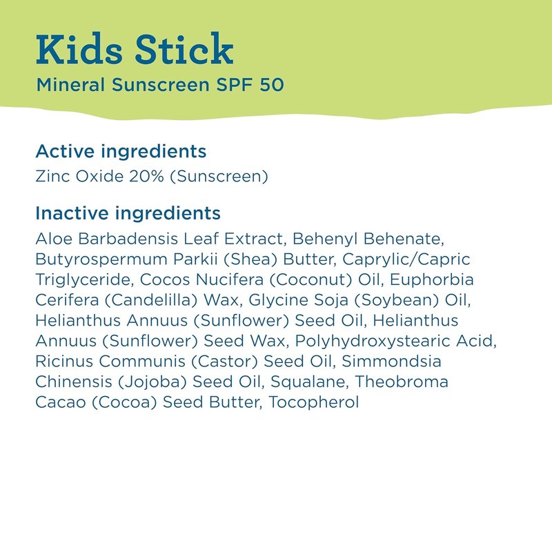 Blue Lizard Kids Sunscreen Stick - SPF 50 Mineral Protection for Sensitive Skin | TSA-Friendly, 0.5 oz