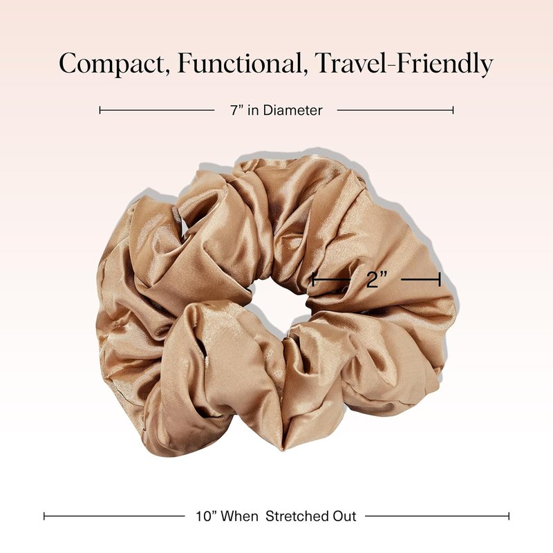 Satin Scrunchies for Women - No Crease, Frizz Control | Softer Than Silk Hair Accessories - Charcoal & Gold, 2pcs