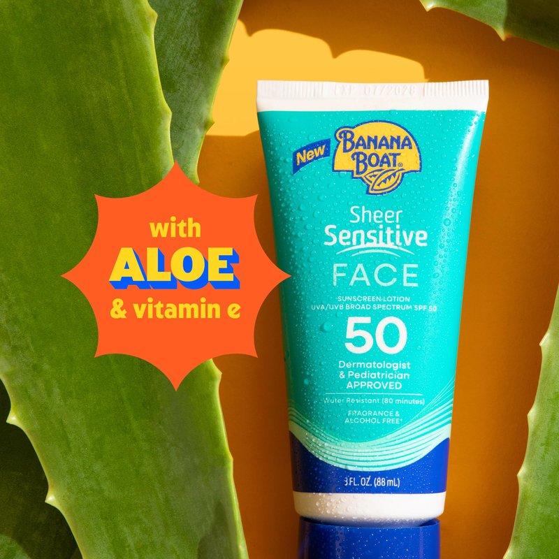 Banana Boat Sheer Sensitive Face Lotion, SPF 50, 3oz