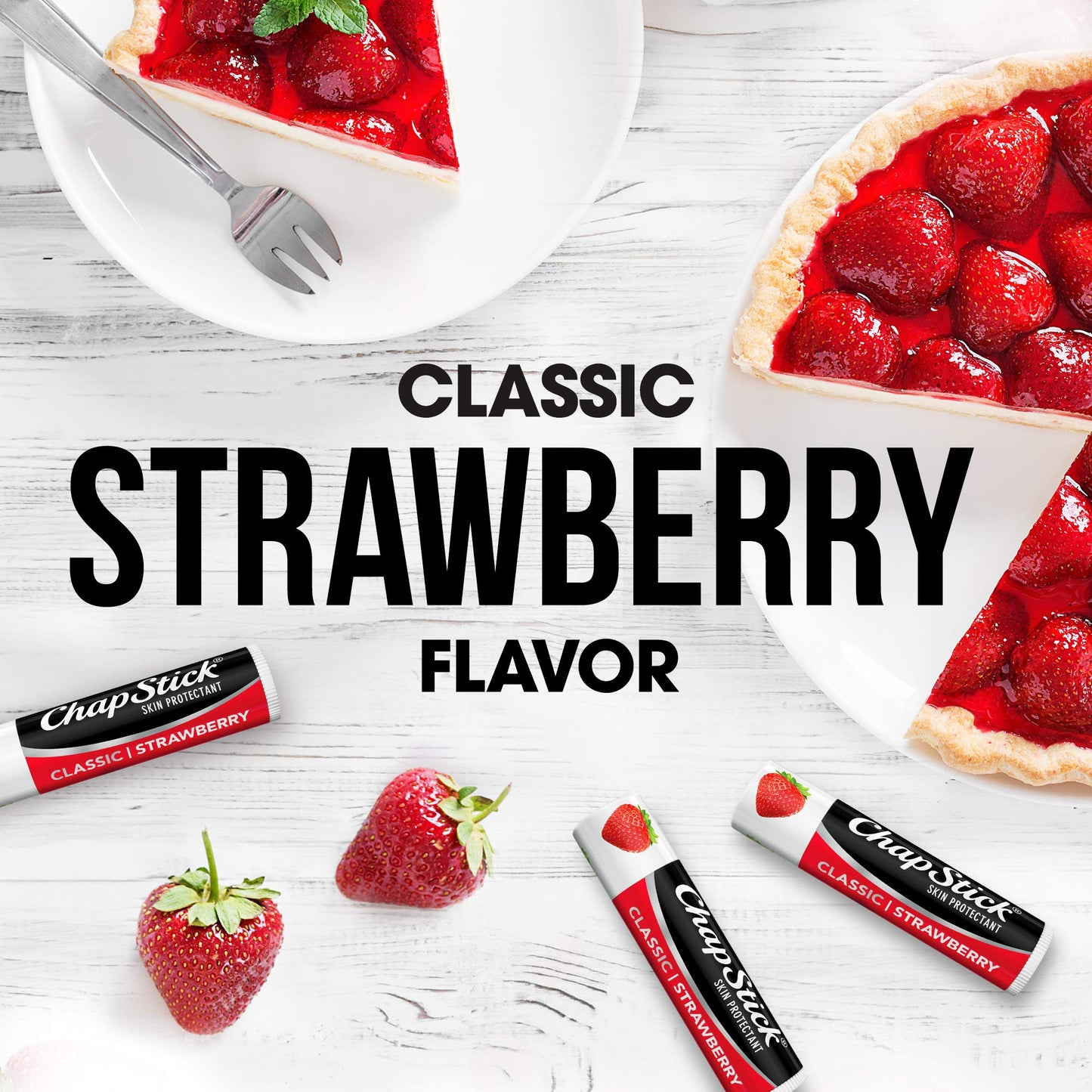 ChapStick Classic Strawberry Lip Balm Tubes, Lip Care and Lip Moisturizer - 0.15 Oz (Pack of 1)