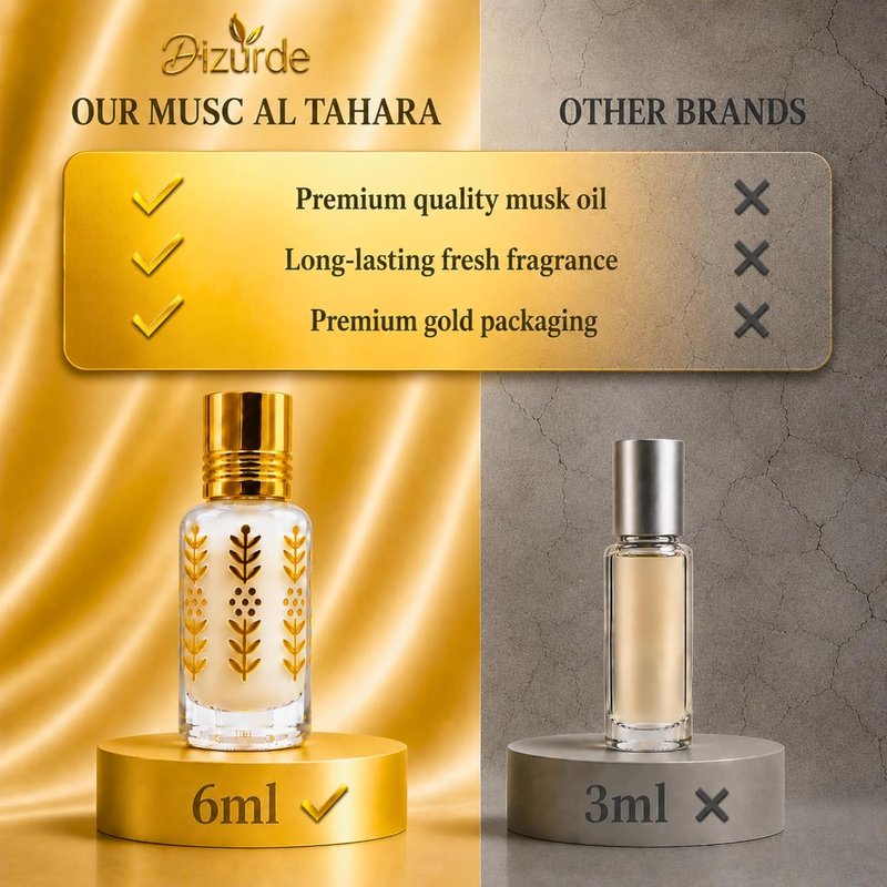 Musk Al Tahara White Musk Perfume - 6mL Egyptian Musk Oil for Women | Soft Everyday Scent
