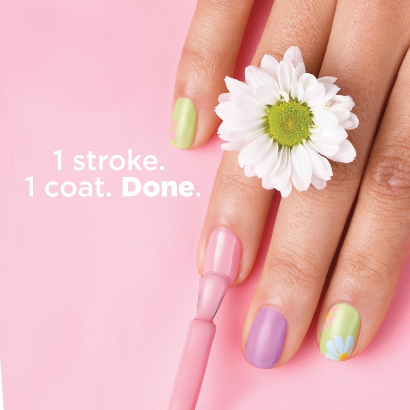Sally Hansen Insta-Dri Flower Powder, Blink-and-Blossom, Nail Polish – Dries in 60 Seconds – One Coat – Satin-Matte Finish