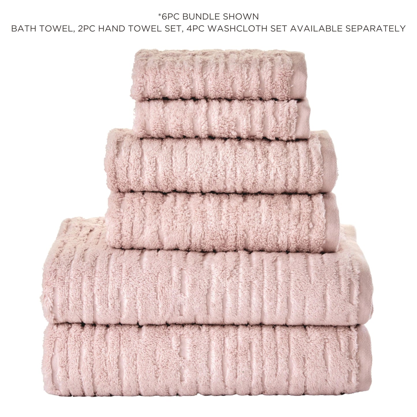 SKL Home CloudSoft 100% Cotton Luxury 2-Piece Hand Towel Set, 600 GSM, Ultra Plush & Absorbent, Blush Pink
