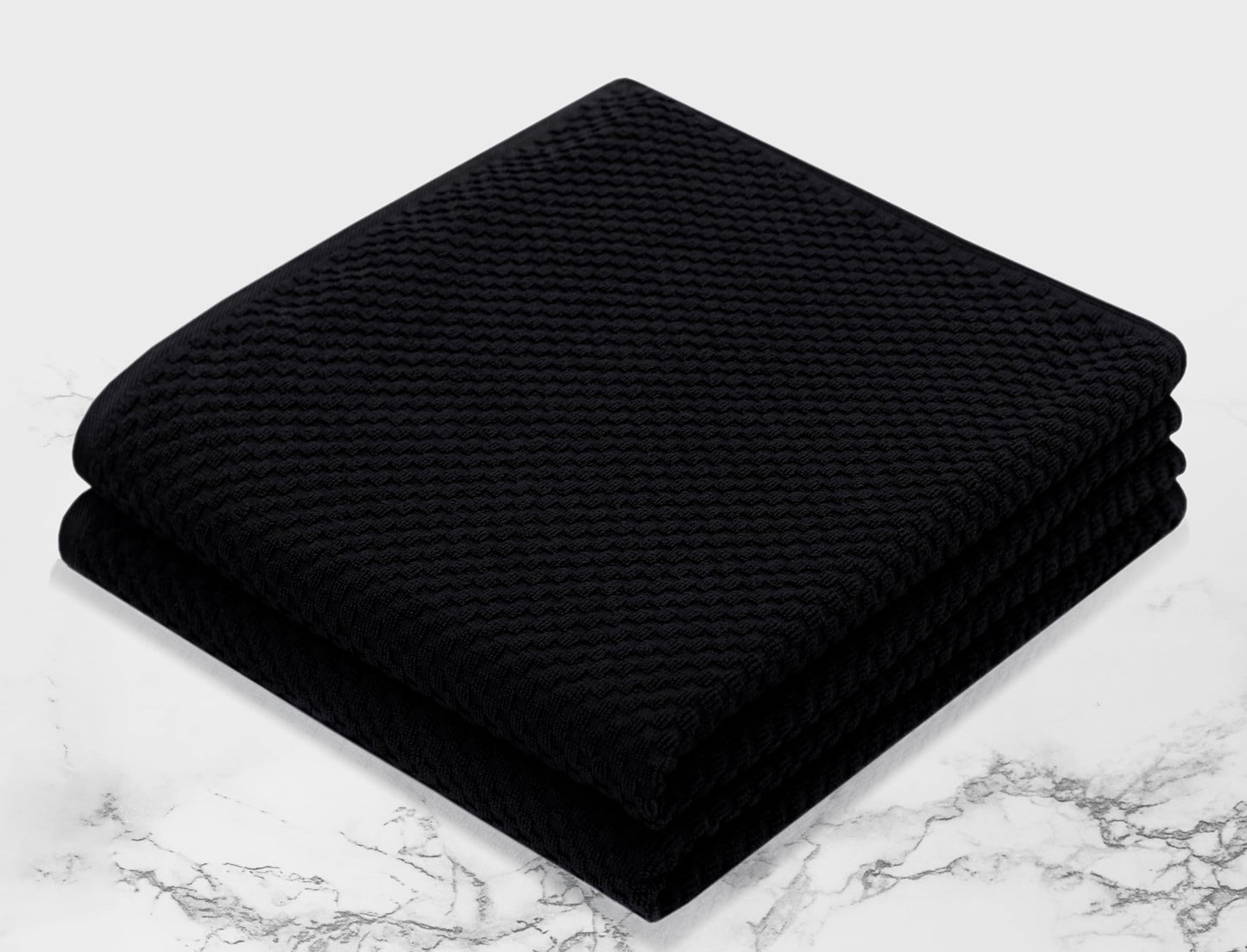 COTTON CRAFT Waffle Bath Sheets - Set of 2 Luxury Euro Spa Waffle Weave Bath Sheet Towels - 100% Ringspun Cotton Bath Sheet - Absorbent Quick Dry Bath Towel Sheet - Oversized 35 x 70 inches - Black
