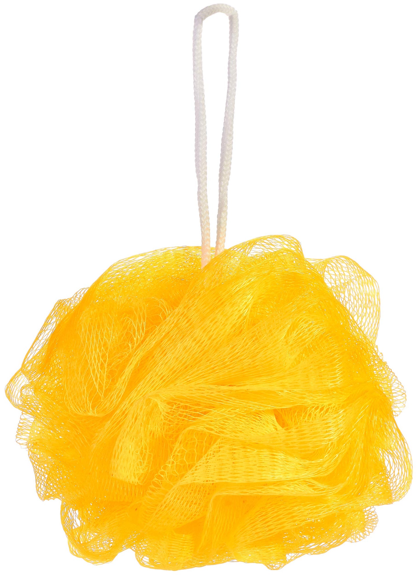 BRUBAKER Cosmetics - Premium Bath & Shower Sponge - Exfoliating Body Pouf - with String for Hanging - 5 Pack - Yellow
