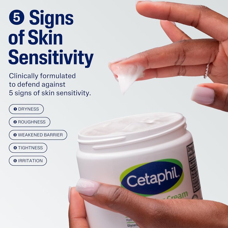 Cetaphil Face & Body Moisturizer - Hydrating Cream for Dry, Sensitive Skin | 16 oz, Fragrance-Free, Non-Comedogenic