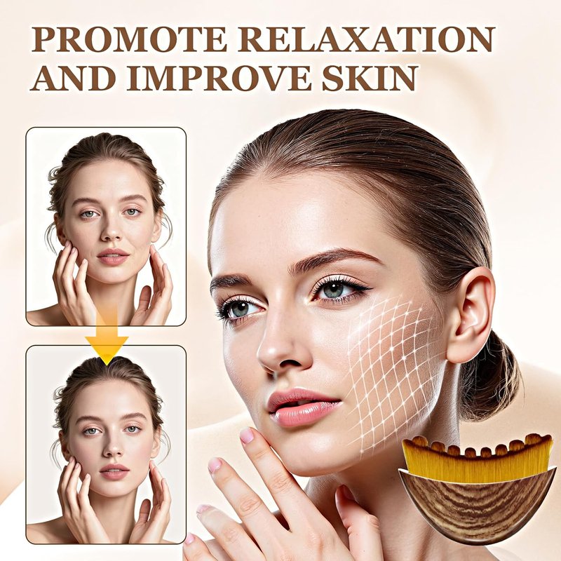 Lymphatic Contour Face Brush - Sculpting Tool for Anti-Puffiness & Skin Glow | Promotes Detox & Serum Absorption