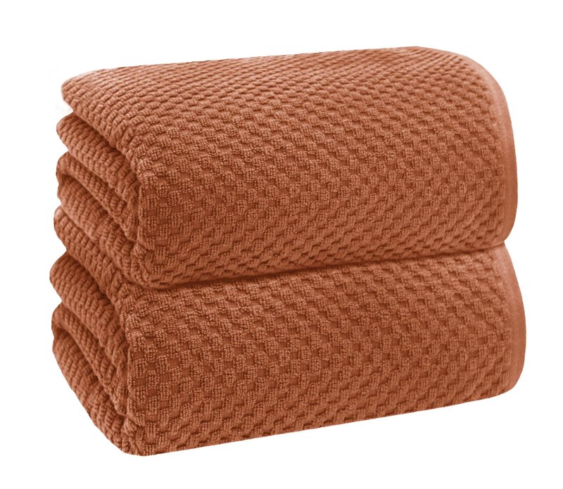 COTTON CRAFT Waffle Bath Sheets - Luxurious 2 Pack Euro Spa Waffle Weave Bath Sheet - Large 100% Ringspun Cotton Bath Towels - Absorbent Quick Dry Bathroom Towel Set - Oversized 35 x 70 inches - Mocha