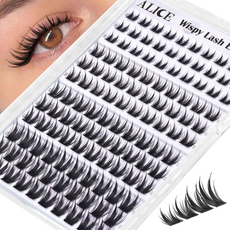 ALICE Bunny Lash Clusters - Wispy 8-14mm Eyelash Extensions | Invisible Band for Manga & Anime Looks