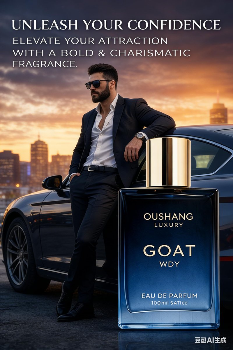 OUSHANG GOAT WDY Men's Eau De Parfum 100ml – Fresh Woody Spicy Fragrance for Men, Long Lasting Cologne Spray with Bergamot Pepper Lavender Amberwood Cedar, Masculine Everyday Luxury Scent
