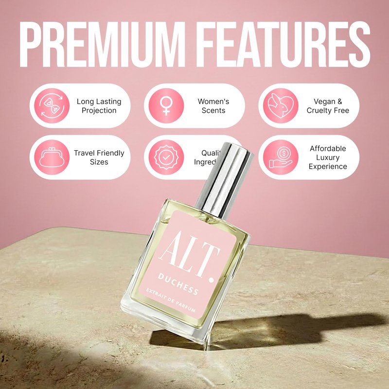ALT. FRAGRANCES Duchess - Inspired by Delina Fragrance, Extrait de Parfum, Long Lasting Perfume for Women, Floral Fruity Scent with Lychee Rose Musk, 60ml