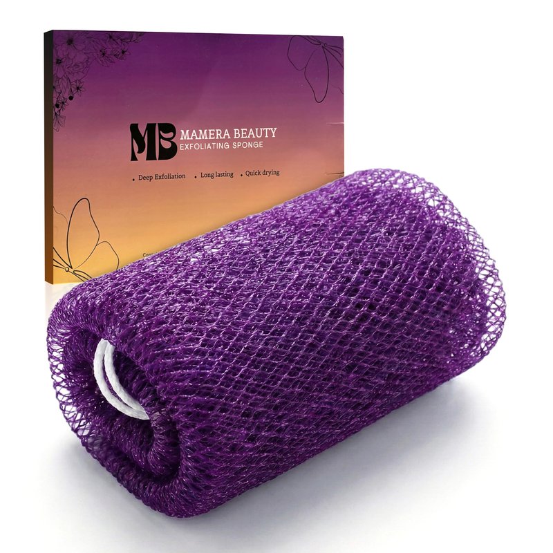 African Net Sponge Authentic (Sapo/Kessa), African Exfoliating Sponge Real African Net Black Owned, African Bath Sponge Back Scrubber, Body Exfoliator Shower Bath Accessories (Violet)
