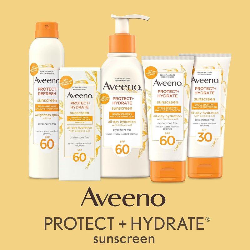 Aveeno Face Sunscreen SPF 60 - Hydrating & Water Resistant for Sensitive Skin | Travel Size 2 fl oz