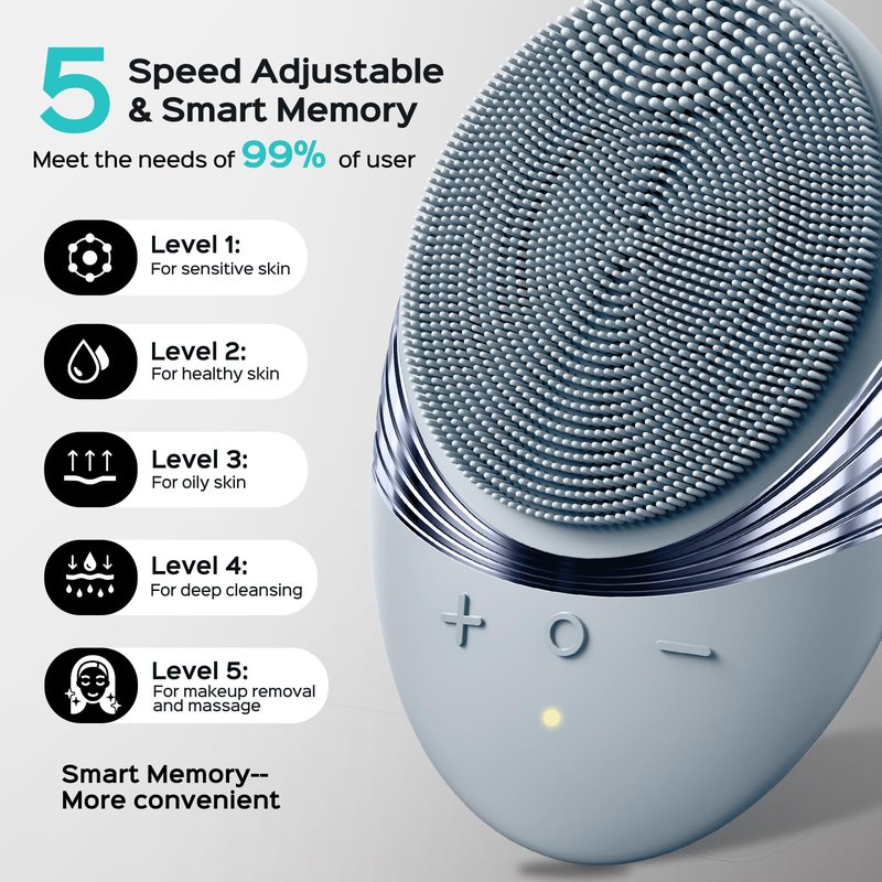 COSLUS FBS01 Facial Cleansing Brush Face Scrubber, Compact for Travel