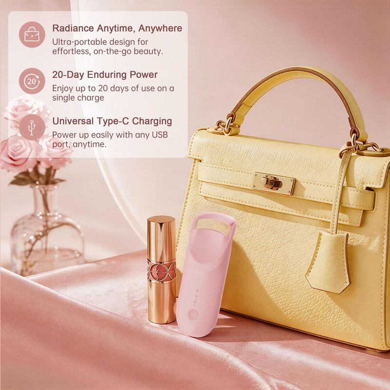 Heated Eyelash Curler,Portable Electric Heated Lash Curler Type-C Rechargeable Travel Eyelash Curlers with Heat Sensitive Silicone Pad,2-Level Adjustable Temp and Long-Lasting Natural Curves (Pink)