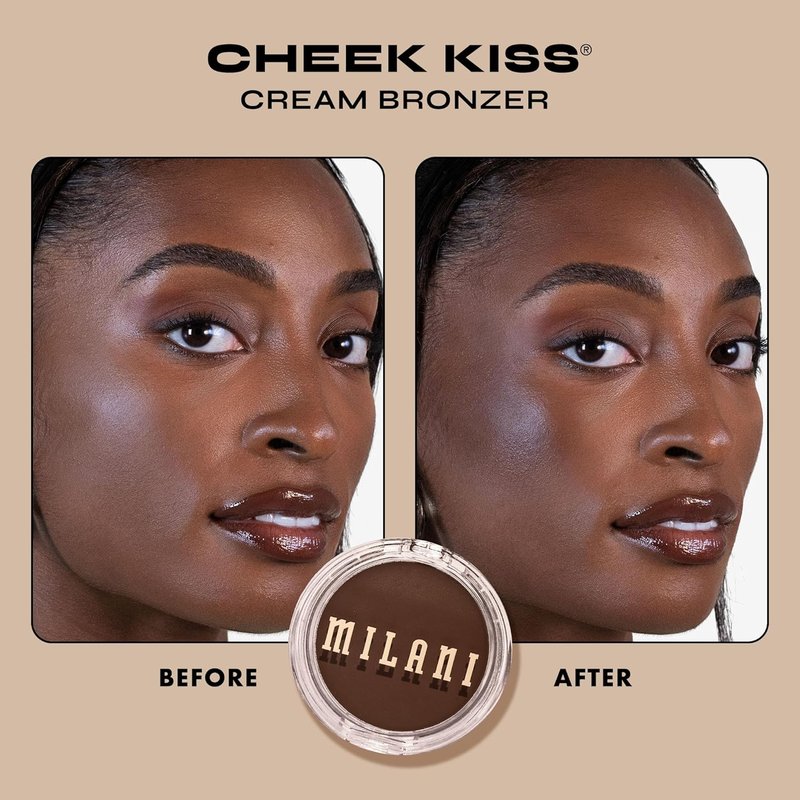 Milani Cheek Kiss Cream Bronzer - Mocha Moment | Vegan, Lightweight Glow & Soft Matte Finish