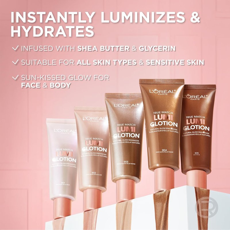 L’Oréal Paris True Match Lumi Glotion Bundle - Highlighter & Bronzer for Radiant Glow | Medium & Deep Shades