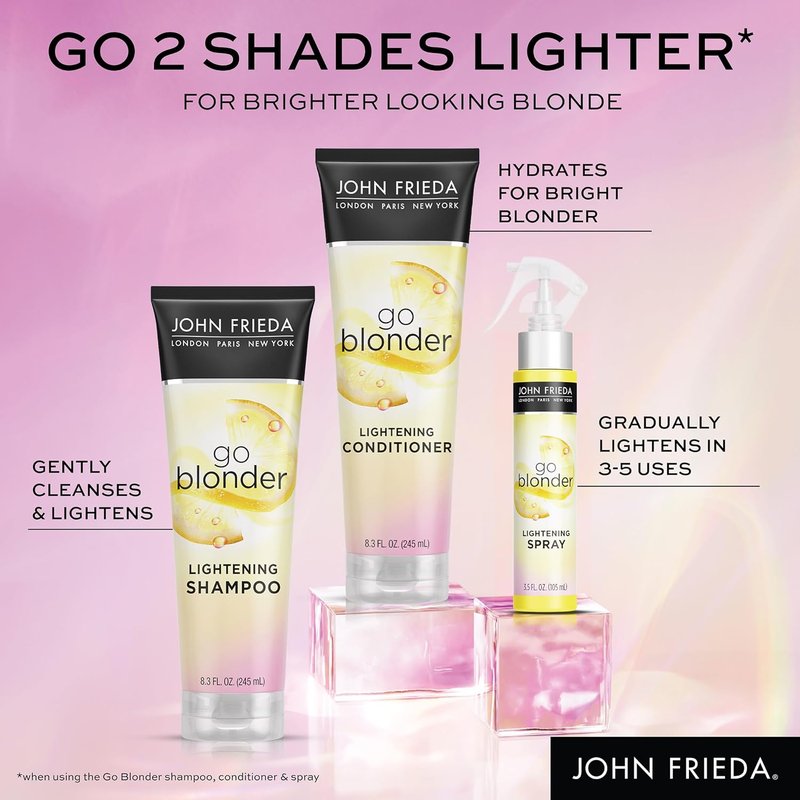 John Frieda Go Blonder Lightening Spray - Gradually Lightens Blonde Hair | Paraben-Free, 3.5 Oz (Pack of 2)