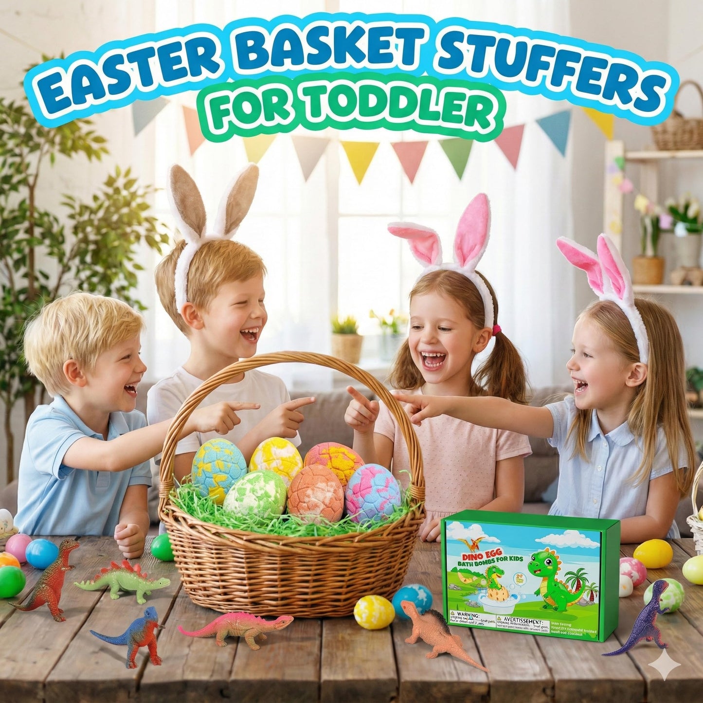 Bath Bombs for Kids with Dragon Toys Inside, Easter Basket Stuffers for Toddlers, Sanyi Dinosaur Toys Gifts for Kids 3-7, Dino Egg Fillers Bubble Bath Birthday Gifts for Boys Girls