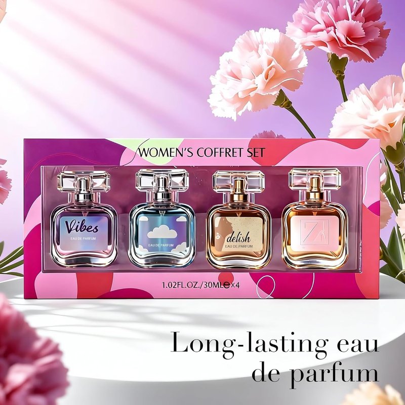 AFLUXE Women's Perfume Coffret Set - 4-Piece Luxury Eau de Parfum Collection | Long-Lasting Fragrance, 1.02 Fl Oz Each