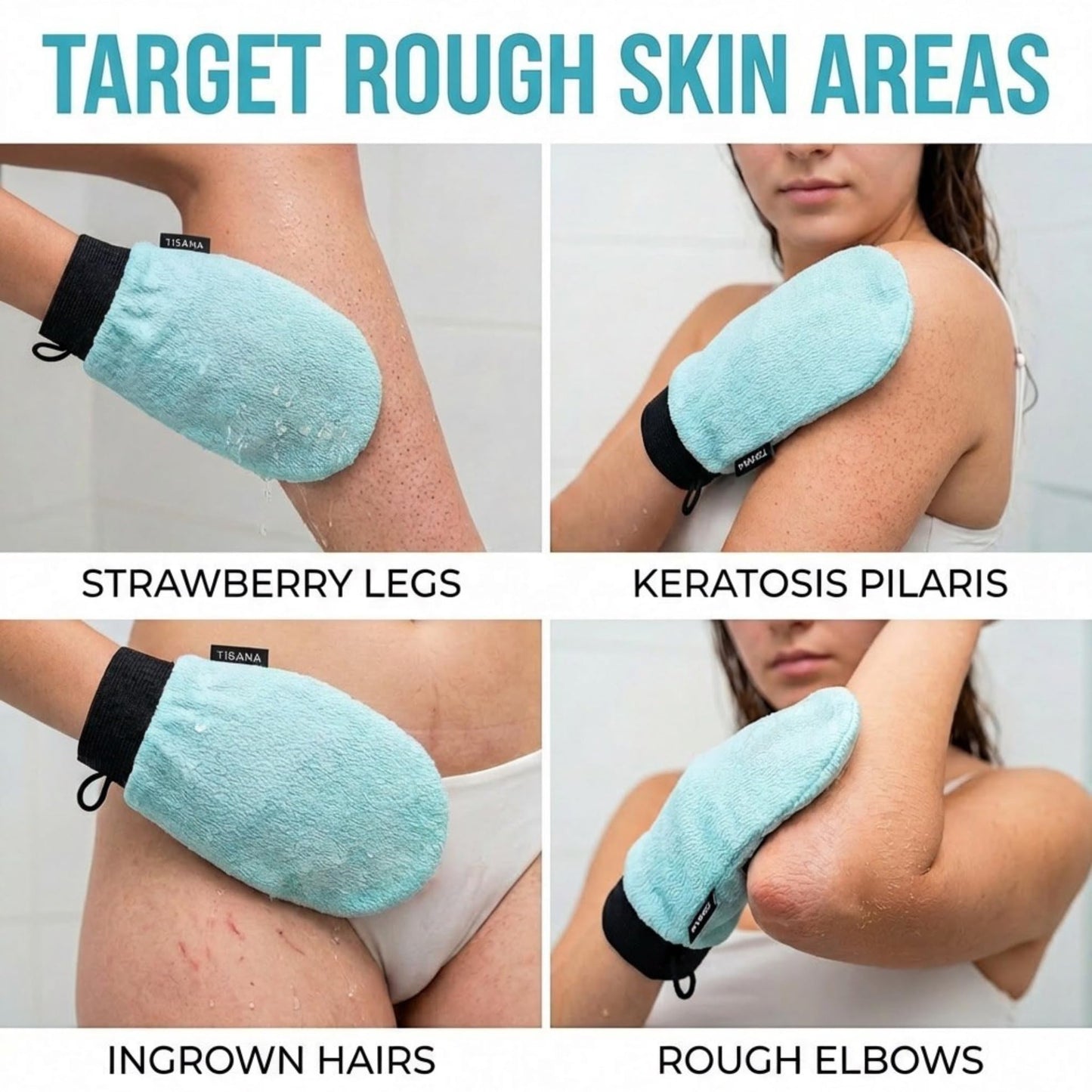 Exfoliating Glove for Shower – Dual-Sided Scrubber Mitt – Deep Exfoliation Washcloth Mittens – Dead Skin & Tan Remover for Body – Body & Face Exfoliator Loofah Wash Cloths for Showering (1-Pack)
