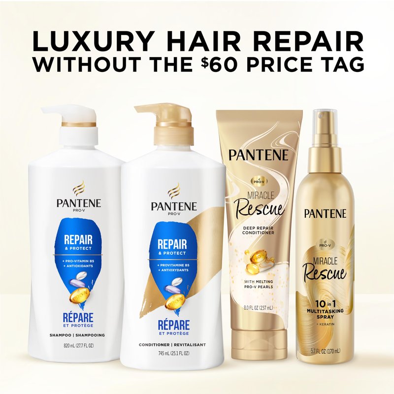Pantene Conditioner, Repair & Protect - Pro-V Nutrients, 2x Breakage Protection for Dry, Color-Treated Hair, Healthy Looking Hair Every Wash, Antioxidant-Rich, Paraben Free, 25.1 Fl Oz
