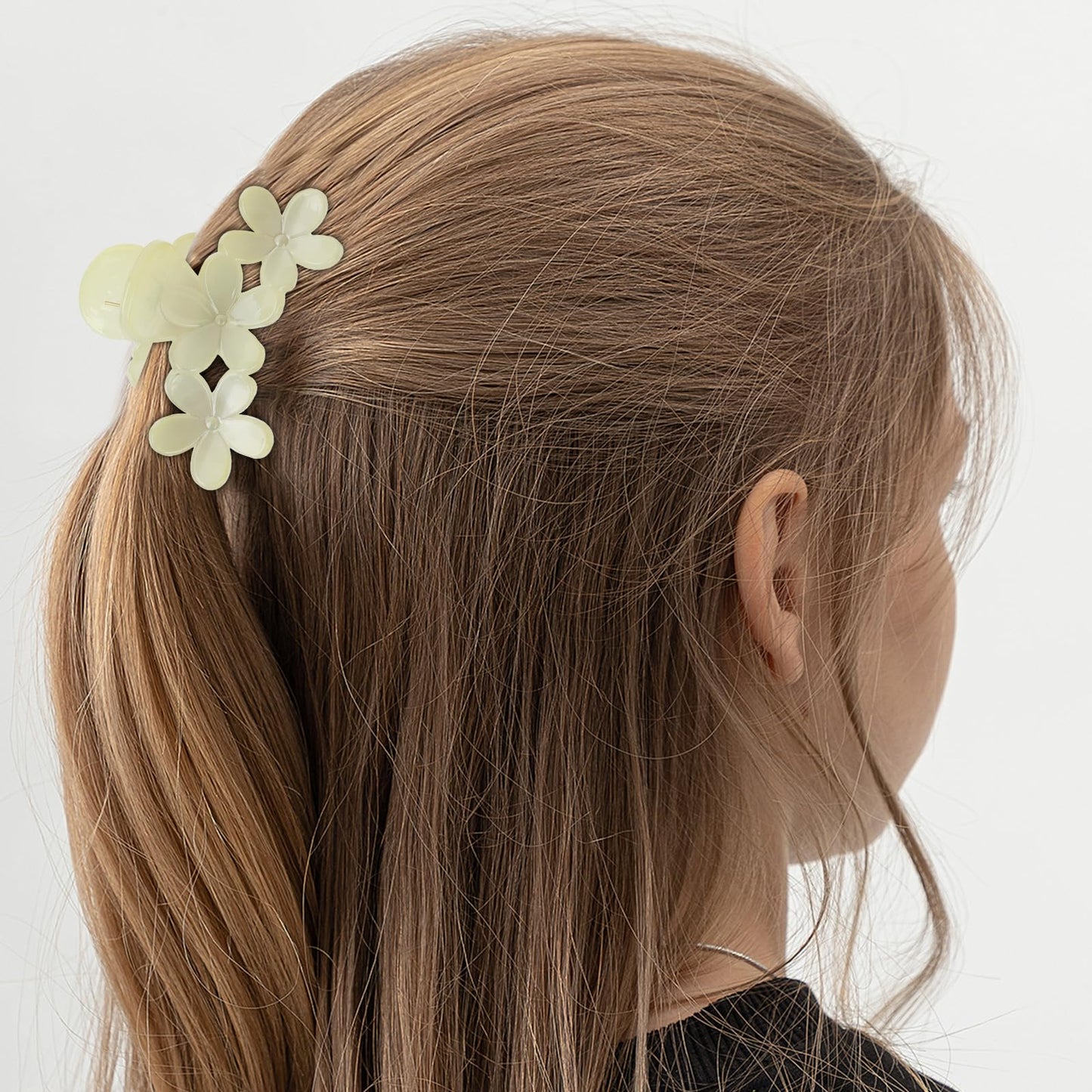 Amariver 4PCS Flower Hair Claw Clips for Women Middle Flower Hair Clips Non-slip Cute Claw Clips Flower Hair Clip for Thick Thin Hair Strong Hold Hair Claws Hair Accessories for Women Girls