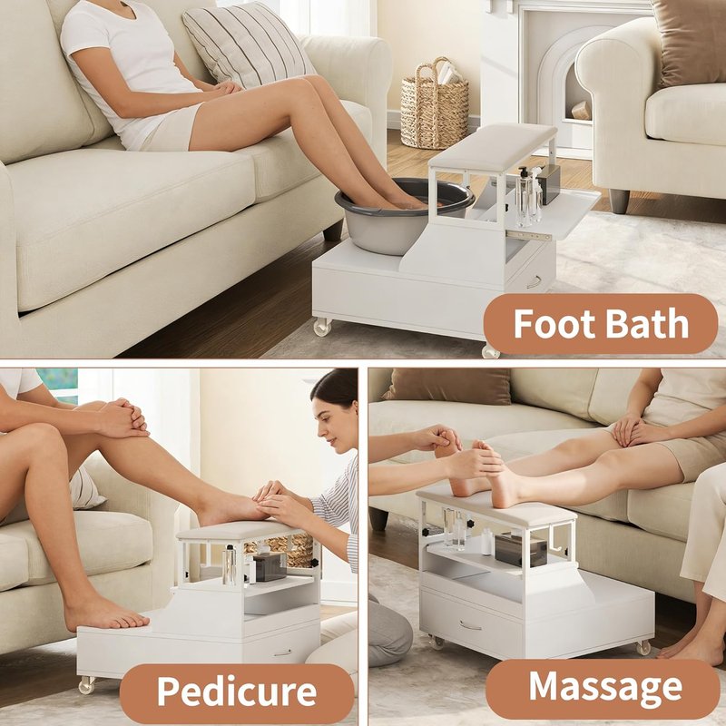 Regine Switzerland Portable Pedicure Stool - Adjustable 2-Level Height for Salon & Spa Use