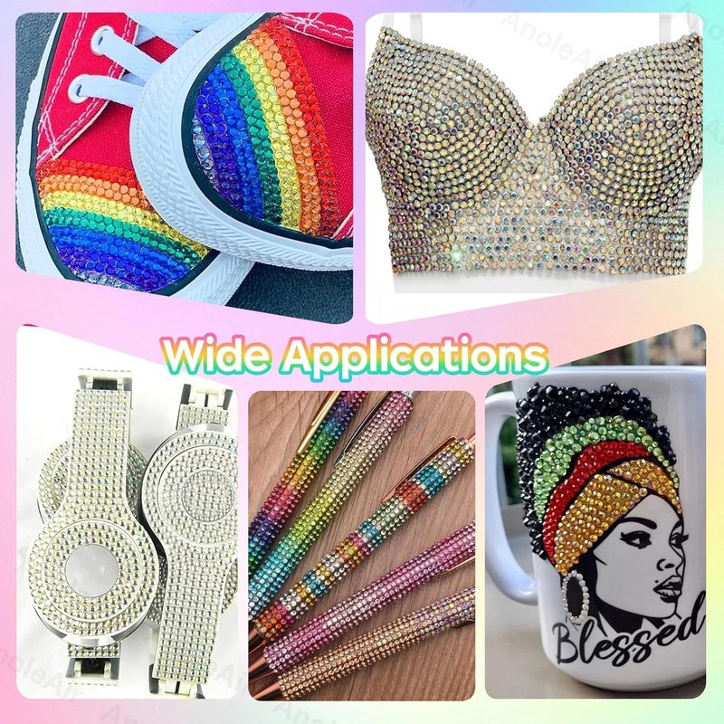 Colorful Resin Flatback Rhinestones - 26000PCS for Crafting | 2/3/4/5/6mm Gems for DIY Mugs, Tumblers, Nail Art