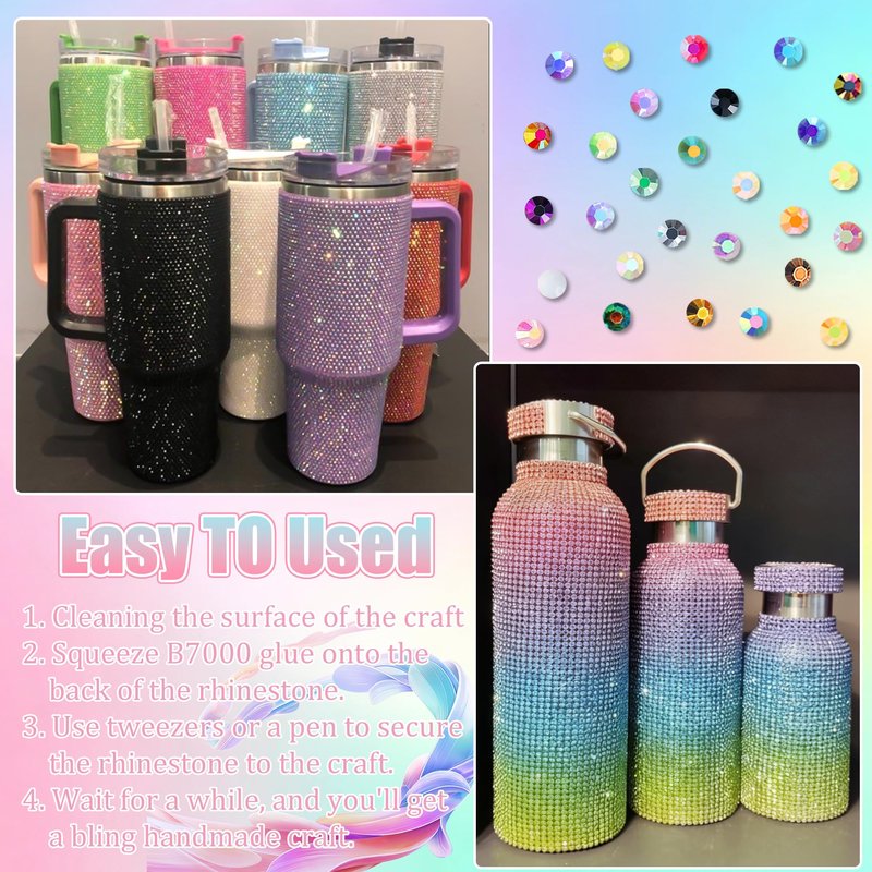 BELICEY Resin Bedazzling Kit 3MM AB Color Flatback Jelly Rhinestones for Bedazzling 40 Brids Diamond Art Crystals Bedazzling Gem for DIY Craft Clothing Nails Makeup with Tweezers Pen