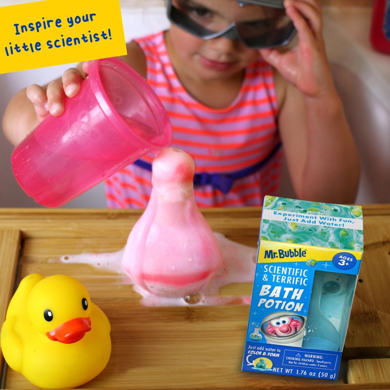 Mr. Bubble The Original Kids Bath Bomb Potions, Colorful Fizzy Fun, Cool Foam and Bubble Science Beaker for the Bath (Pack of 2)