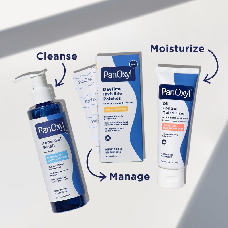 PanOxyl Daytime Invisible Patches, Dermatologist-Recommended Brand, Help Manage Blemishes, Unclog Pores and Exfoliate with Salicylic Acid, 20 Large and 20 Small Patches, Latex-Free, 40ct