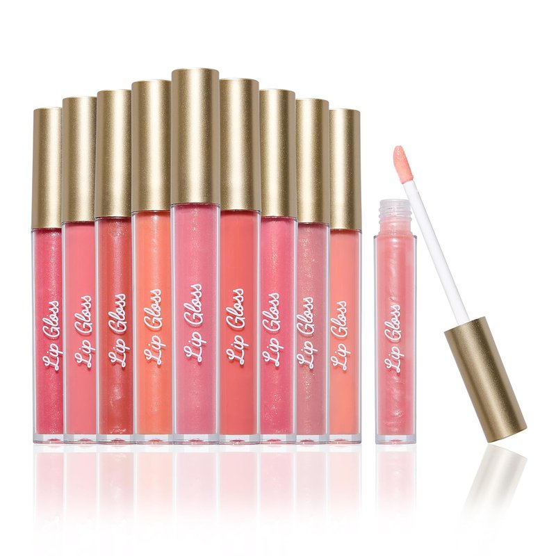 Beauty Concepts Lip Gloss Collection - Shimmering Glossy Lip Makeup Set for Radiant Finish | Pink & Neutral