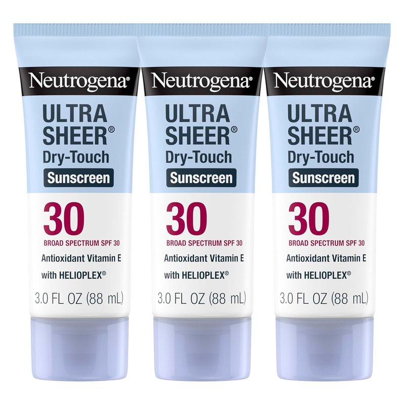 Neutrogena Ultra Sheer Sunscreen SPF 30 - Lightweight, Non-Greasy, Water Resistant | 3-Pack, 3 fl oz Each
